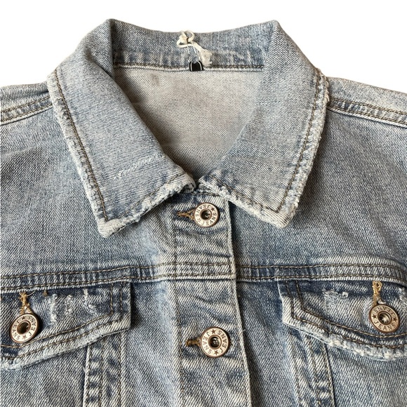 Itamaska Distressed Denim Jacket Light Blue Women’s  XL. - Picture 9 of 16